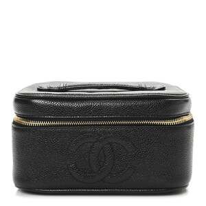 Chanel Caviar Cc Vanity Cosmetic Case #230827C12B